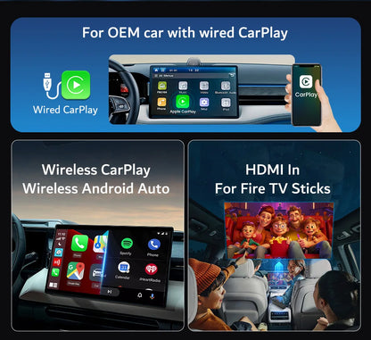 CarlinKit FireDrive Link Pro Wireless CarPlay Adapter for Amazon Fire TV Stick HDMI Android Auto Car TV Mate Video Streaming Box