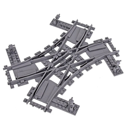 City Trains Flexible Tracks Forked Straight Curved Rails Switch Building Block Bricks High-Tech Creative Toys for kids gifts