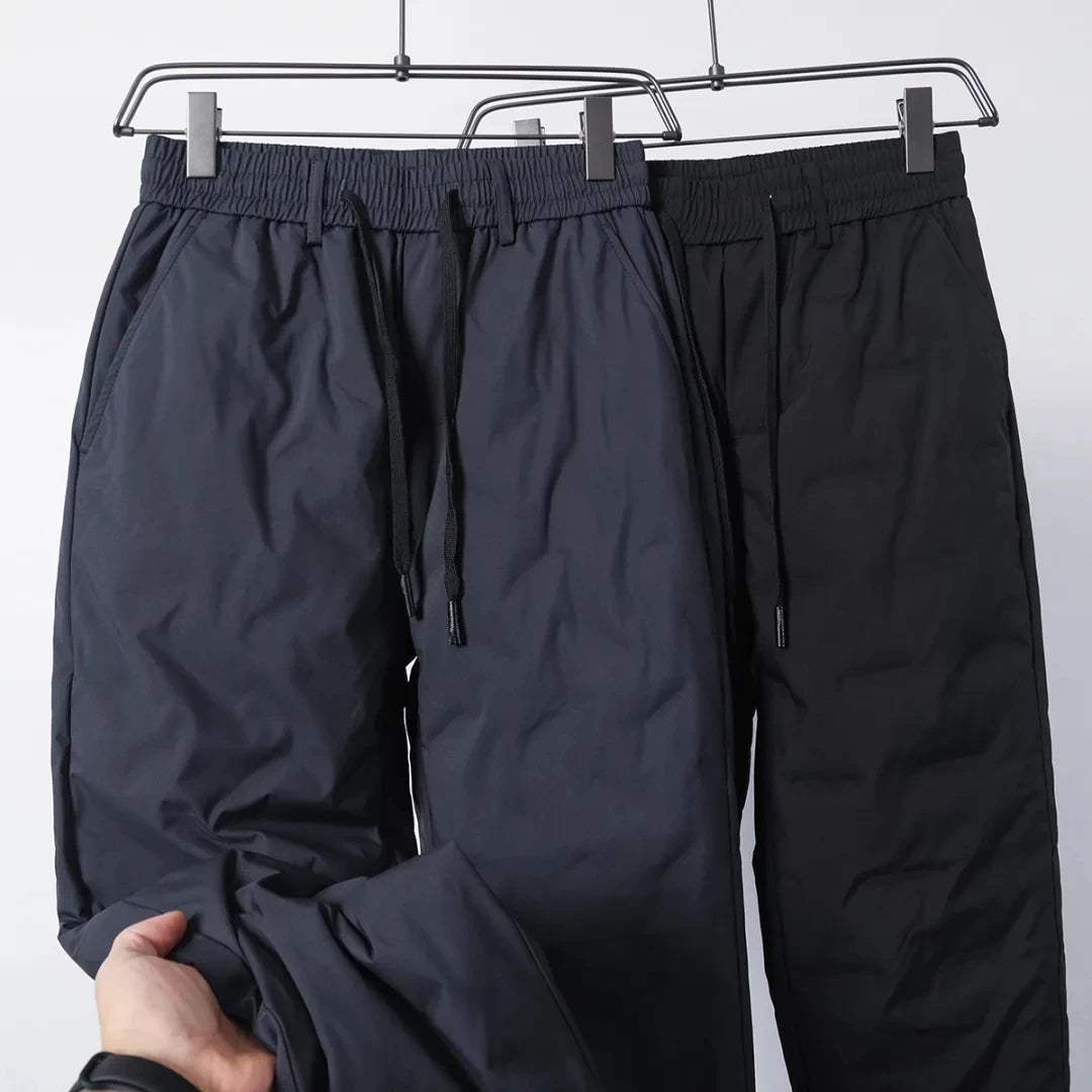 Thick Men's down Pants Winter Windproof Warm Water-Resistant Casual Duck down Straight Leg Long Trousers Youth Fashion