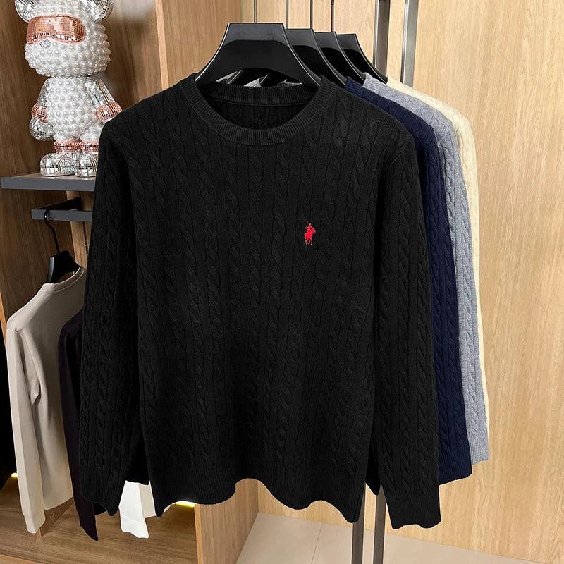 Designer Brand Pony Embroidery Fashion Sweater Men Classic Paul Fashion Jacquard Autumn/Winter Round Neck Warm Knitted Pullover