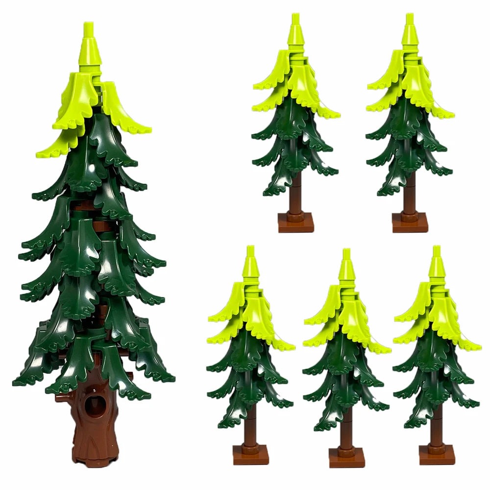 MOC City Garden Building Block Set – DIY Assembly Pine & Pine And Cypr, Street View Forest Plants, Trunk Leaves Grass Accessorie