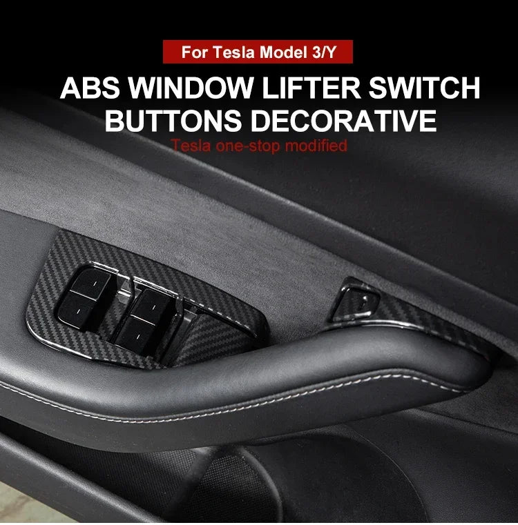 Window Lifter Switch Buttons Cover for Tesla Model Y/3/3+ Highland Trim Frame Button Stickers 2017-2024 Car Interior Accessories