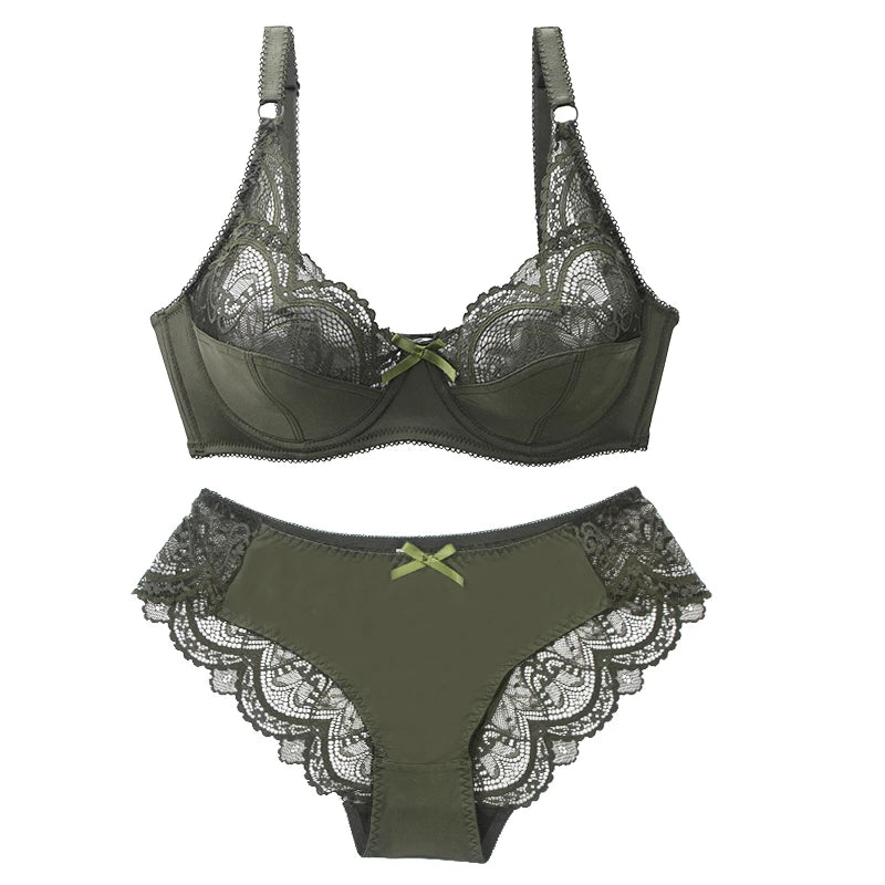 2024 New Sexy 34/75 36/80 38/85 40/90 42/95 44/100 BCDE Bras Set For Women Push Up Underwear Lace Bow Ladies Lingerie