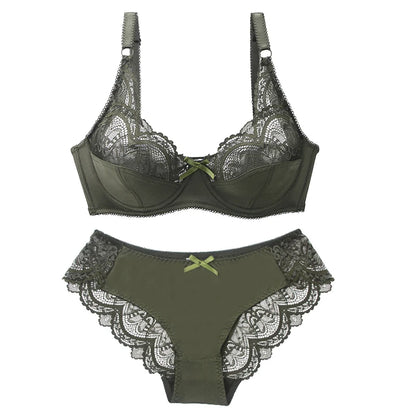 2024 New Sexy 34/75 36/80 38/85 40/90 42/95 44/100 BCDE Bras Set For Women Push Up Underwear Lace Bow Ladies Lingerie