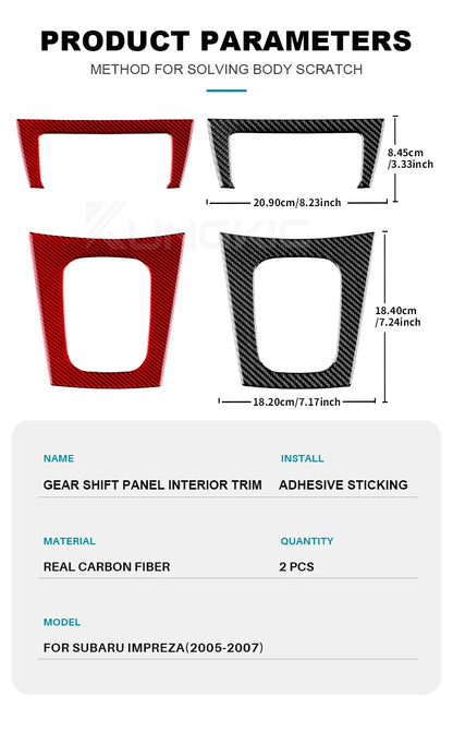 Real Soft Carbon Fiber Sticker For Subaru Impreza 2005 2006 2007 Gear Shift Panel Outlet Vent CD Frame Interior Accessories