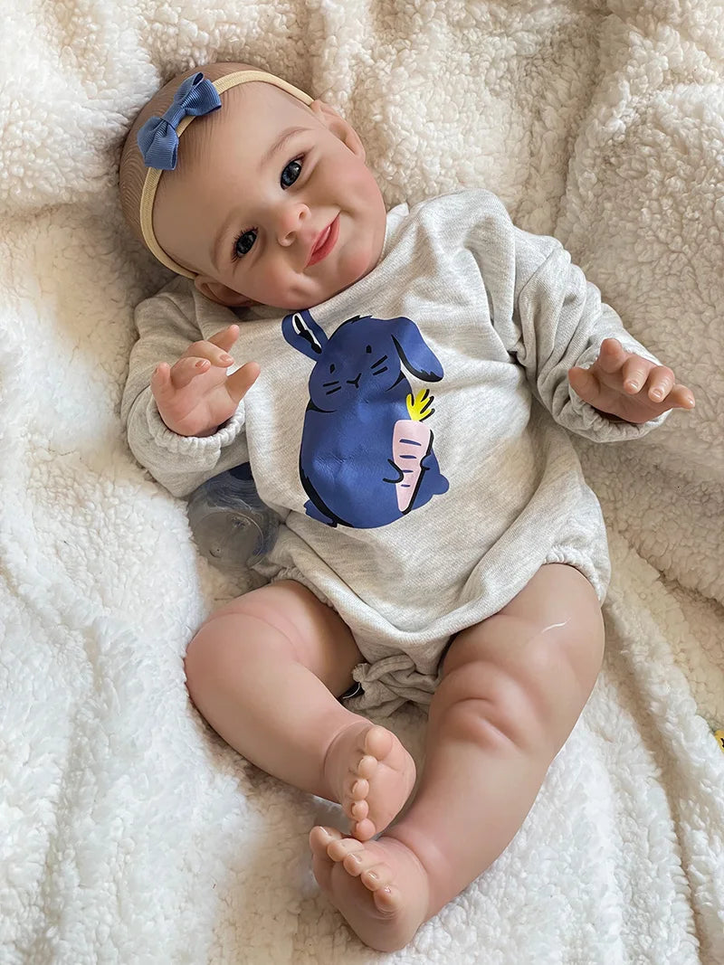 Cokela 20inch/50cm Real baby doll Real Soft Touch Baby Realistic Silicone Reborn Baby Doll With Hand-Drawing Hair