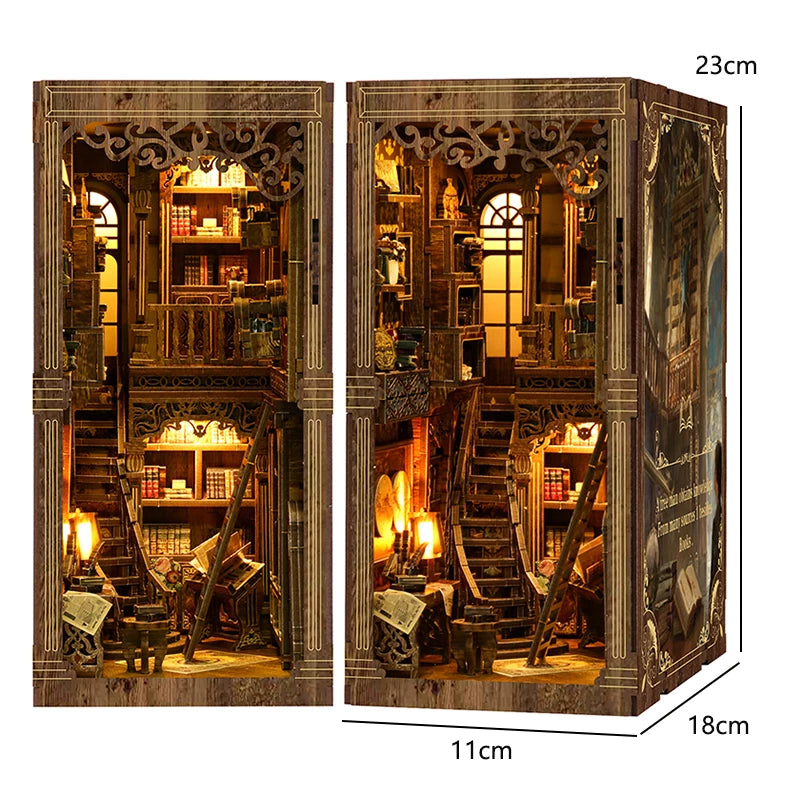 DIY Book Nook Wooden Dollhouse Furniture Light Kit Doll House Casa Miniature Accessories Handmade Wooden Toys Birthday Gifts