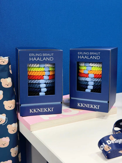 Genuine Kknekki Limited Edition Erling Haaland Signature Hair Ties 8-Piece Gift Box Fashionable Peripheral Hair Cords As Gifts