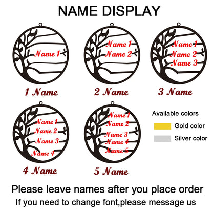 Life Tree Custom Family Names Keychain Stainless Steel Personalized With Family Members Namplate Birthday Jewelry For Men Women