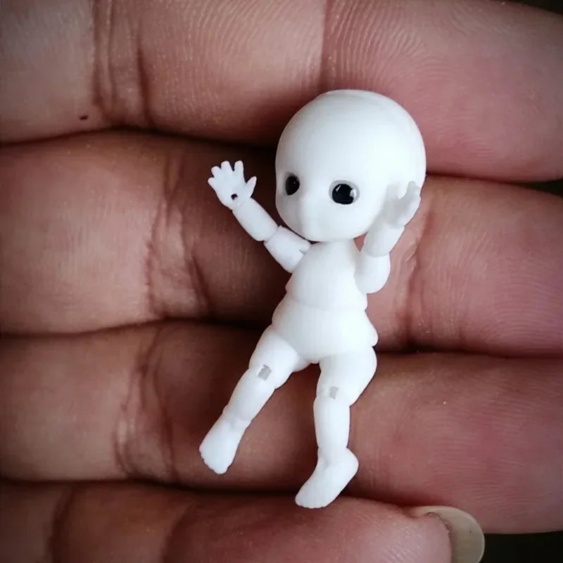 Mini Pocket Lail Doll 3.5cm Height Multi Joint Movable 3D Eye Resin Doll Girls Play House Diy Toy Gifts, No Make Up
