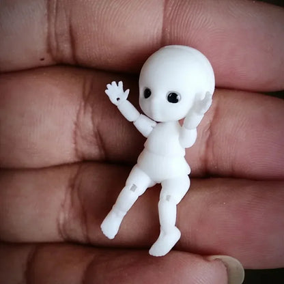 Mini Pocket Lail Doll 3.5cm Height Multi Joint Movable 3D Eye Resin Doll Girls Play House Diy Toy Gifts, No Make Up