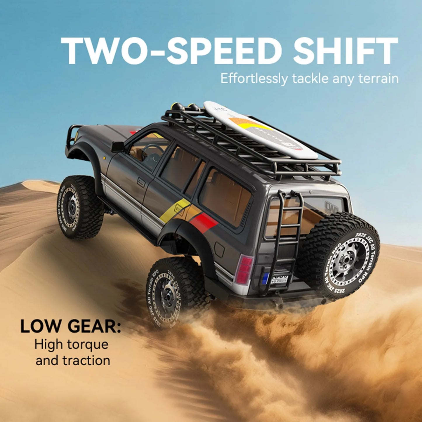 New 1/12 For Toyota LC80 4WD Climbing Remote Control Off-road Vehicle Dual Speed Simulation Car Model Toy  With two batteries