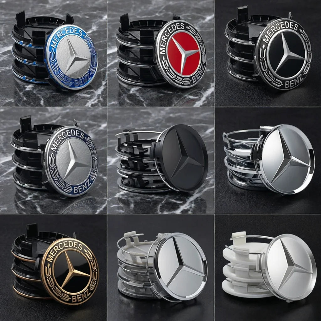 4pcs 75mm Car Wheel Center Hub Caps Cover Auto Accessories For Mercedes Benz Amg C180 C200 C260 W108 W124 W126 W140 W168 W176 AA