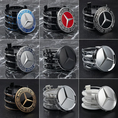 4pcs 75mm Car Wheel Center Hub Caps Cover Auto Accessories For Mercedes Benz Amg C180 C200 C260 W108 W124 W126 W140 W168 W176 AA