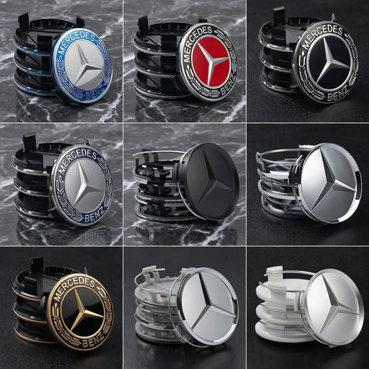 4pcs 75mm Car Wheel Center Hub Caps Cover Auto Accessories For Mercedes Benz Amg C180 C200 C260 W108 W124 W126 W140 W168 W176 AA