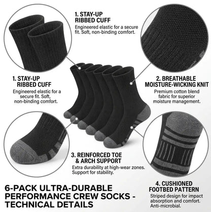 INSELLE Men's Professional Sports Socks, Towel Bottom, Shock Absorbent, Buffer, Arch Protection, Odor proof, Sweat wicking