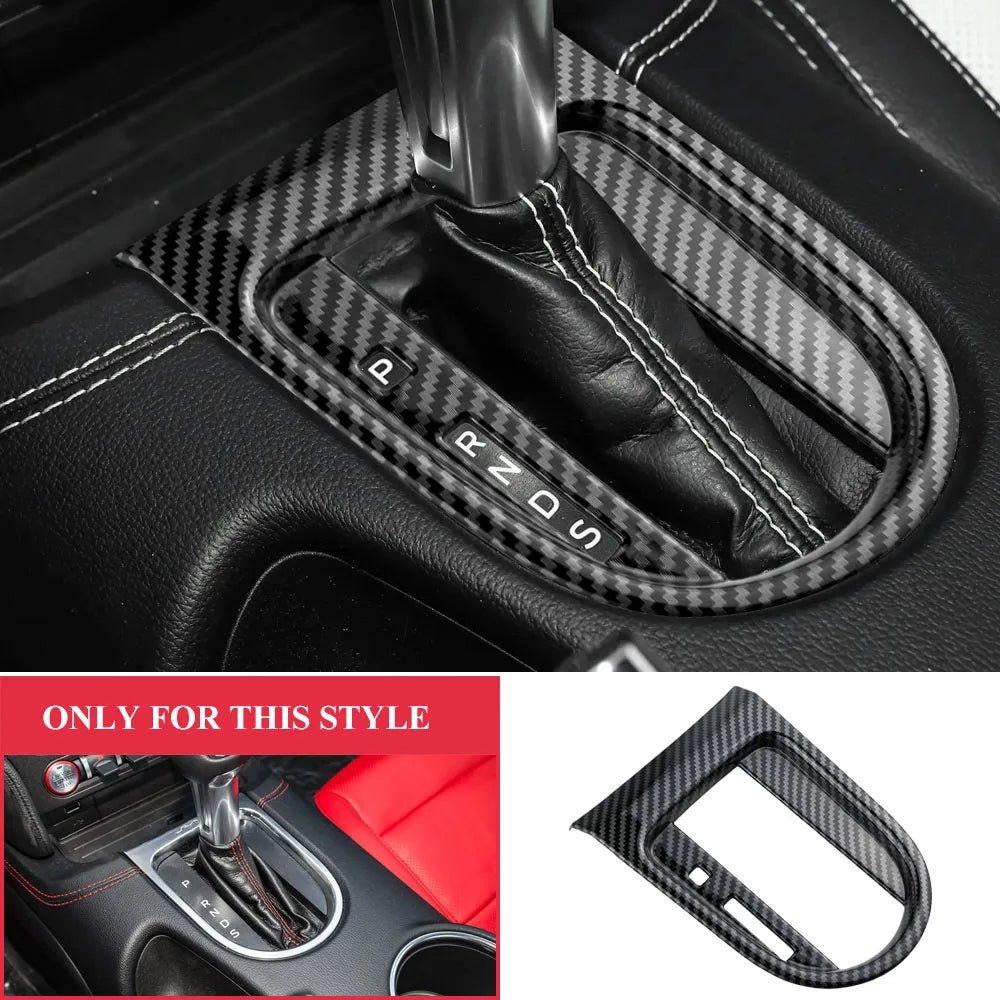 Car Front Water Cup Holder Gear Shift Decoration Cover for Ford Mustang 2015 2016 2017 2018 - 2023 AT LHD Interior Accessories