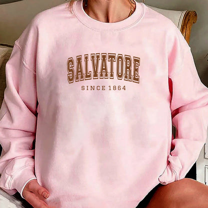 2025 Salvatore Since 1864 Sweatshirt Mystic Falls Hoodie Vampire Diaries Jumper TVD Damon Stefan Crewneck Sweatshirt Fans Top