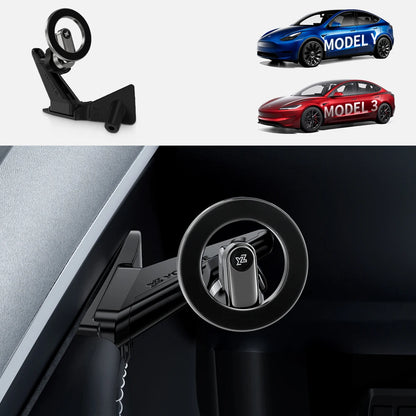 YZ For Tesla Model 3 Y Highland Juniper Door Handle Magnetic Car Phone Holder 360 Degree Rotation Metal Car Mount for All Phones