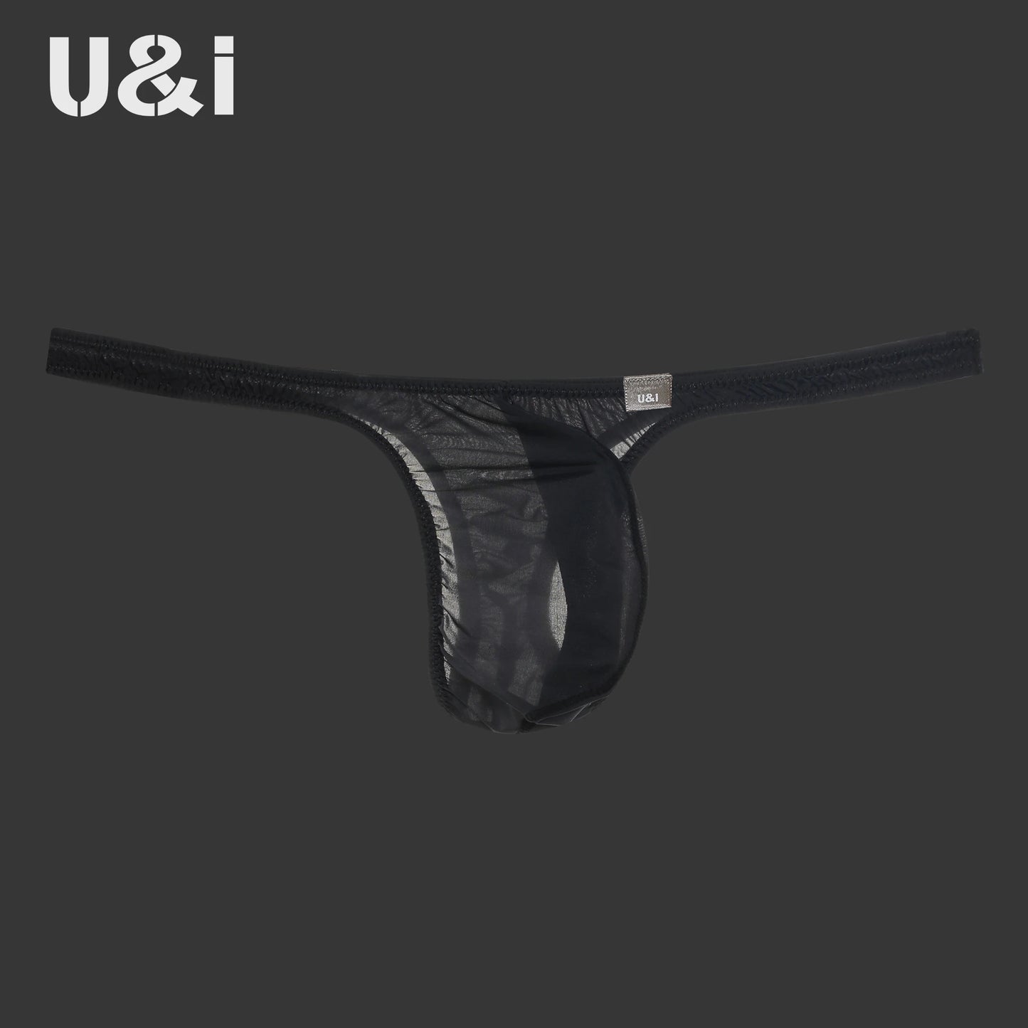 U＆I Men's Sexy G-String Underwear Trendy Personality Ultra-Thin 50g Transparent High-Elastic 3D Pouch T-Style Briefs