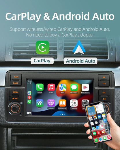 BQCC 7 Inch Android 13 Quad/Octa Core Carplay car Radio WIFI GPS 4G car stereo Navigation player MirrorlinkFor Bmw E46 1998-2006