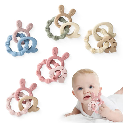 BPA Free Baby Silicone Rabbit Bracelet Teether Toys Nursing Teething Toys Food Grade Silicone Newborn Teething Toys Baby Gift
