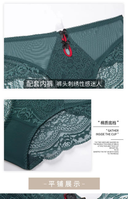 Plus Size Minimizer Bra Set DE Cup Large Bust Thin Cup Soft Underwire Anti Sagging No Show Breathable Daily Lingerie Underwear