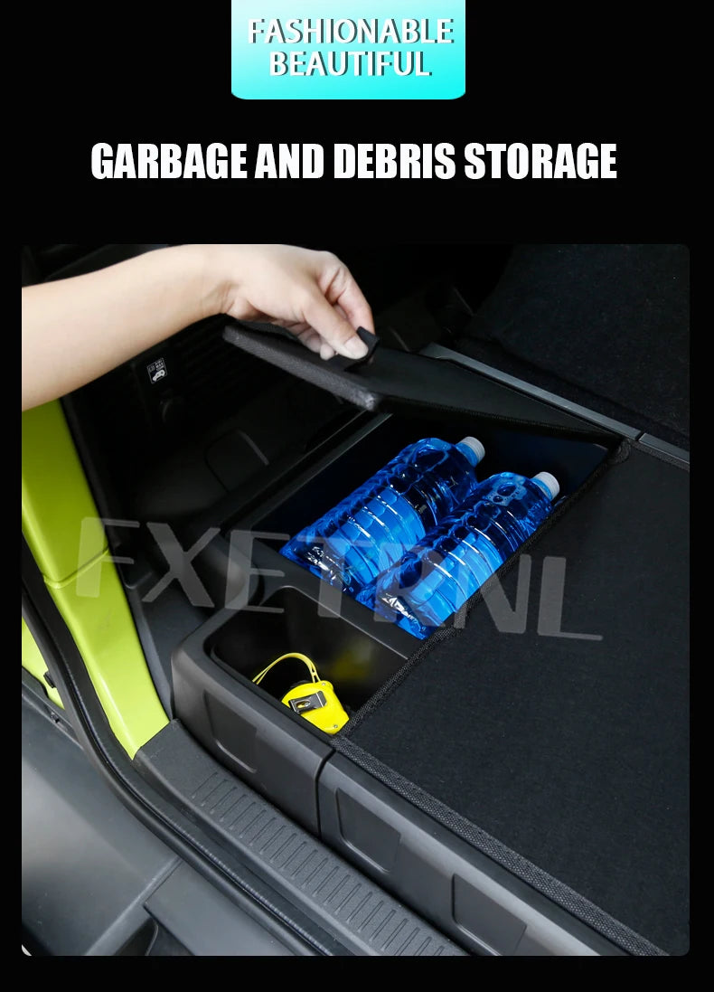 For Suzuki Jimny 2023 2024 2025 JC74W JC74 5-Door Car Trunk Storage Box with Lid Storing Channel Storage Box Auto Modified