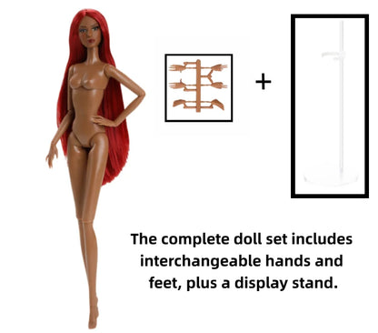 1/6 Scale Supermodel Female Body with 14 Joints Includes Multiple Wig Options And Extra Head for Collectible Figures