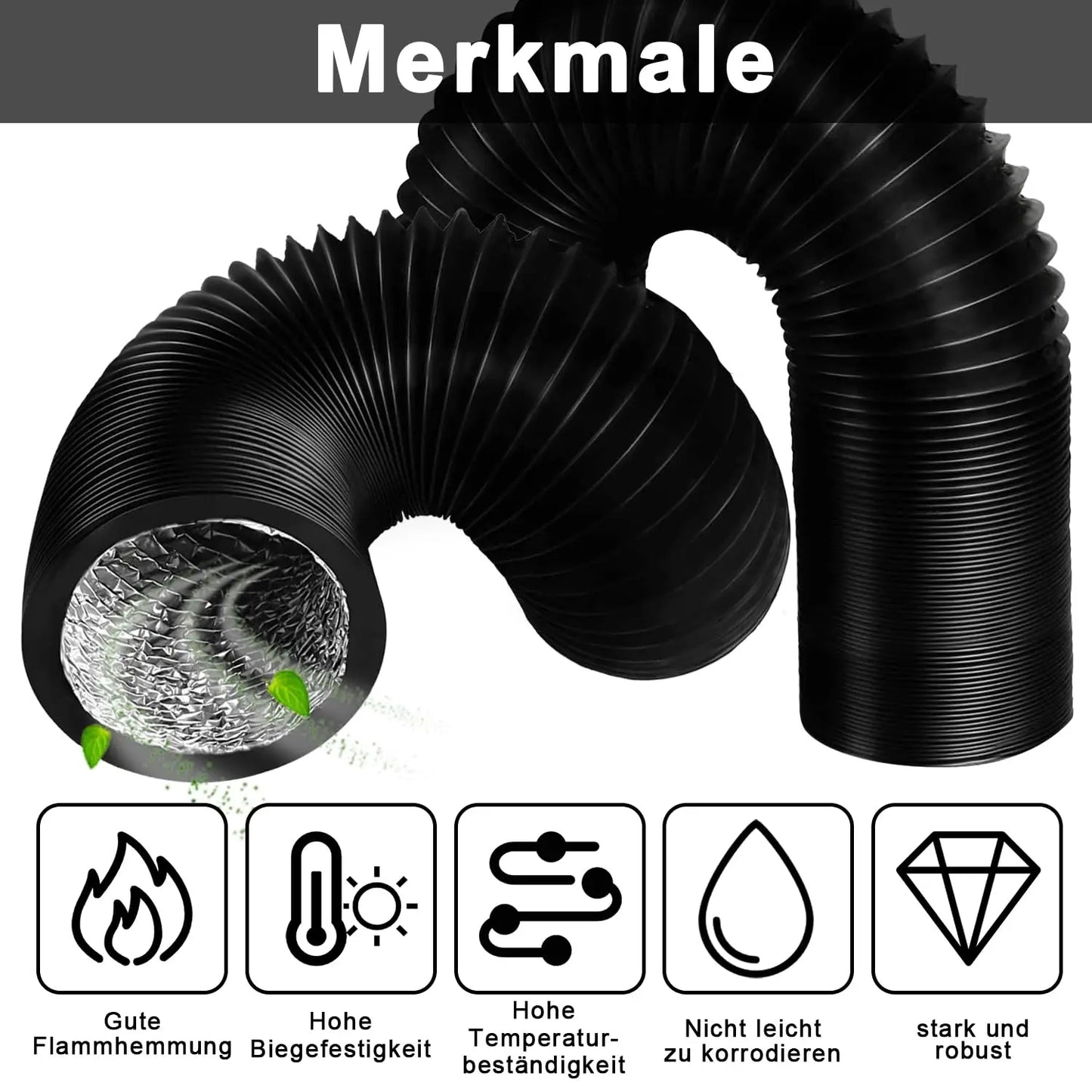 Aluminum foil exhaust hose, 3 meters extendable, 100mm diameter, universally compatible with multiple devices. Accessories for portable air conditioners/dryers/range hoods/exhaust fans. A practical home gift.