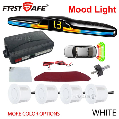 FirstSafe Factory New Mood Light LED Parking Sensor System Reversing Radars System Backlight Parktronic