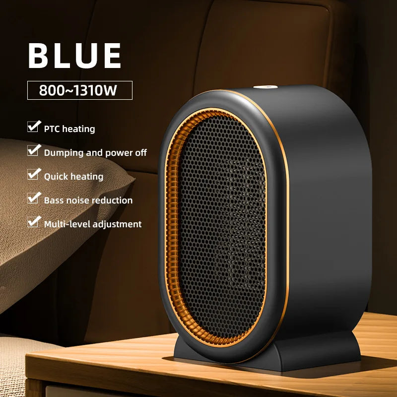 Portable Desktop Ceramic PTC Household High Power 1300W Heater Quick Heat Electric Heater Small Fan Heater