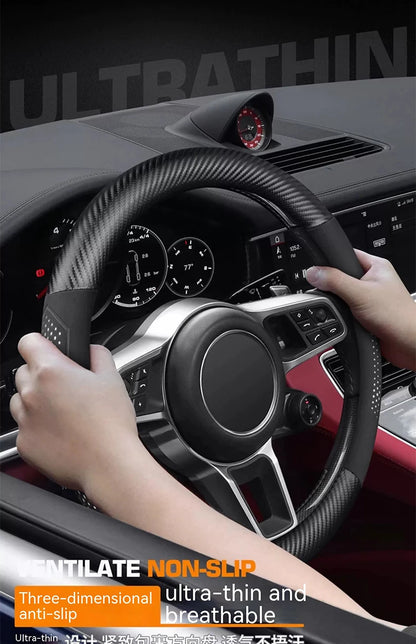 For SEAT Leon Ibiza FR 2 Ateca Arona Exeo Arosa Tarraco Mii Carbon fiber Suede Leather Car Steering Wheel Cover Auto Accessories