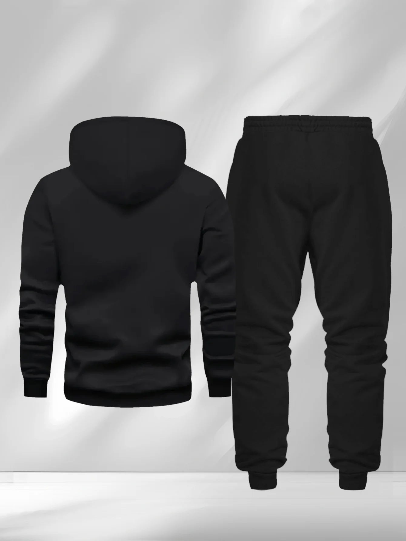 Italy pattern Men's Hoodie and Bundled pants set fleece Autumn winter two-piece set top bottom sets windproof Warm Cotton suit