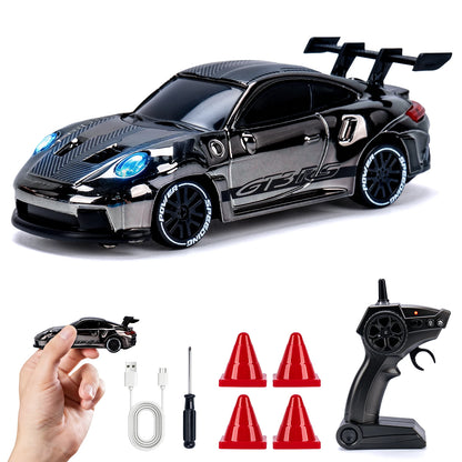 1/64 High Speed Drift RC Car with Light 2.4G 4WD Remote Control Car Mini Racing Model Cars Desktop Full Proportion Cars Gifts