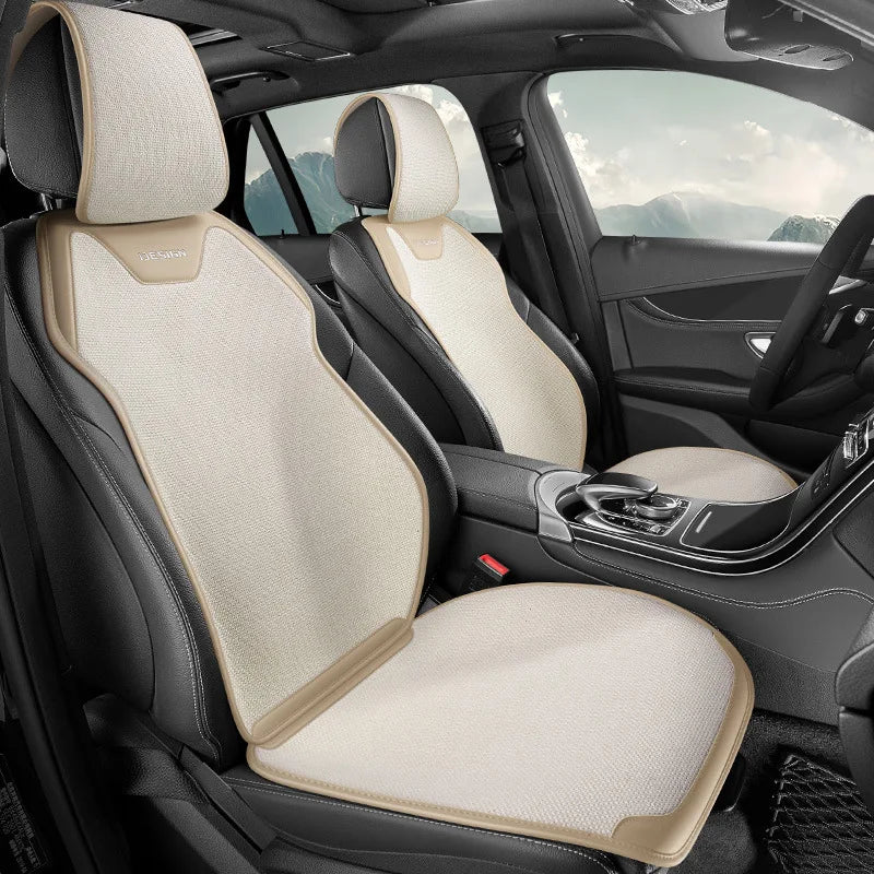 Universal Linen Car Seat Cover Four Season Auto Flax Comfortable Breathable Anti-Slip Covers Cushion SUV Car Seat Protection