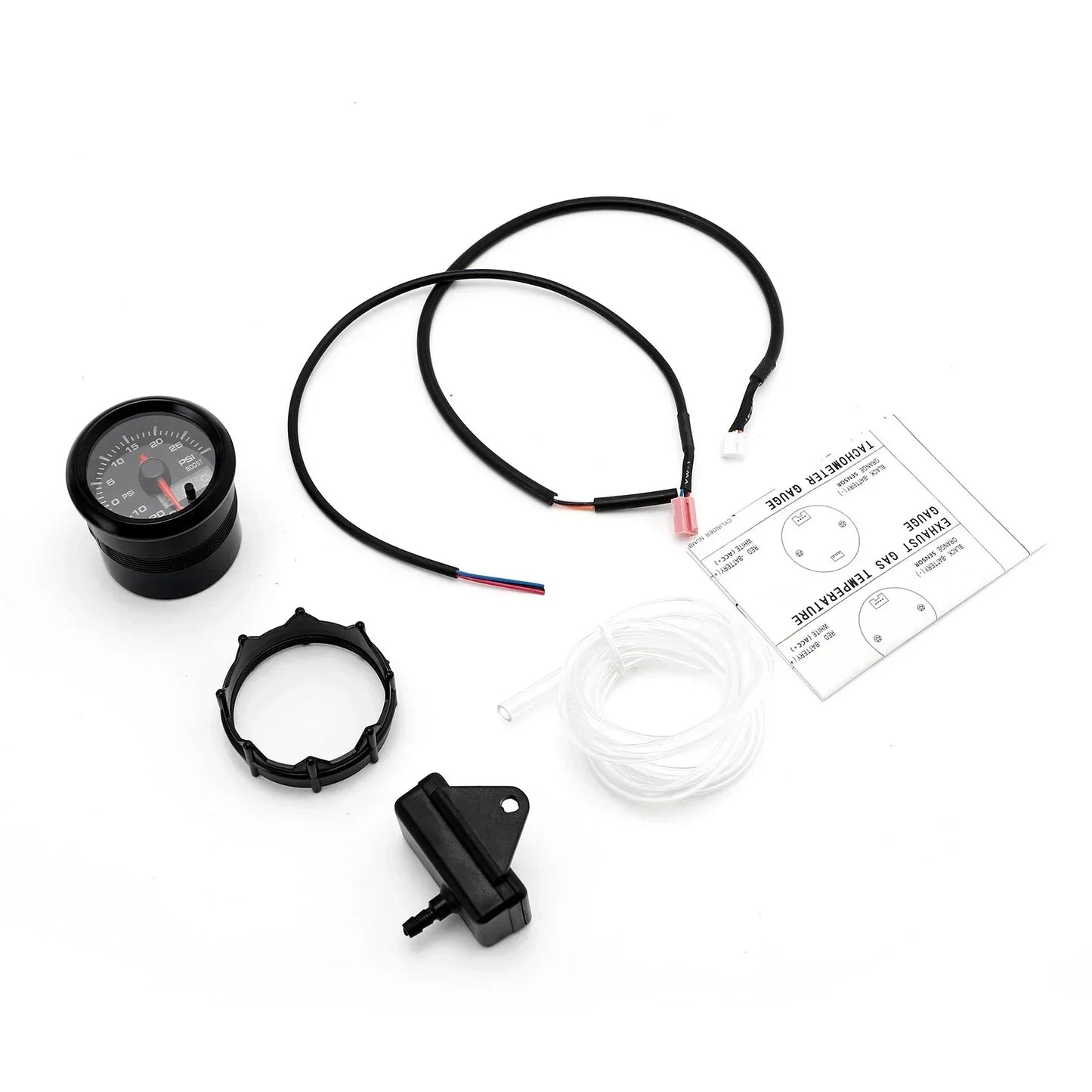 Dofi 2" 52mm 7 Colors LED Dual Display Boost Water Oil Temp Oil Pressure Voltmeter Air Fuel Ratio EGT Tachometer Car Gauge