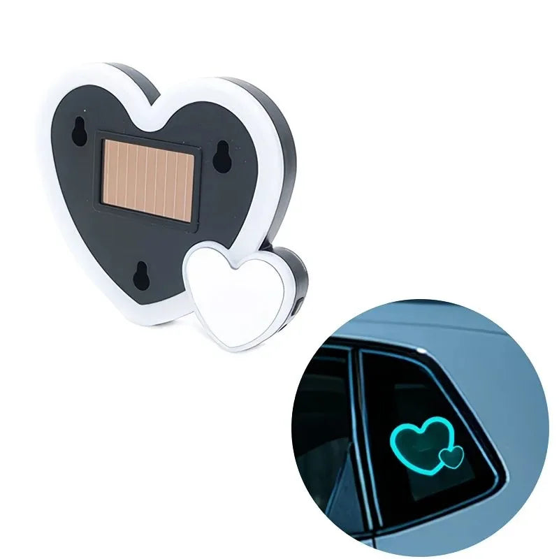 New Car Solar Triangle Window Heart-Shaped Light Emitting Heart-Shaped Atmosphere Light Interior Wiring Free Led Atmosphere Ligh