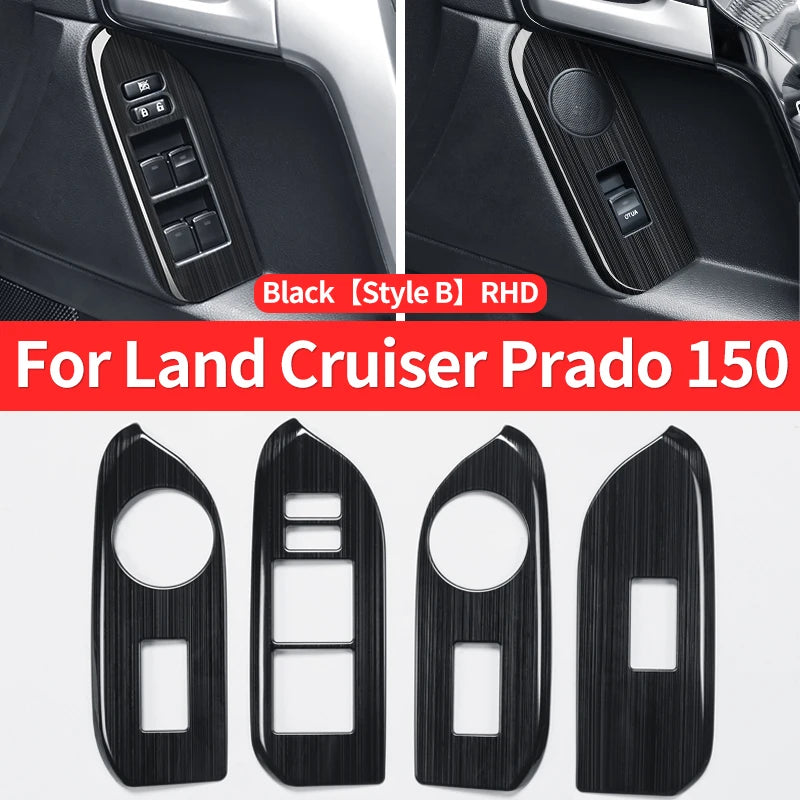 For 2010-2021 Toyota Land Cruiser Prado 150 Interior Modification Accessories Glass Button Panel FJ150 J15 Car Door Handle