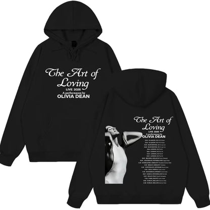 Olivia Dean Art of Loving Tour 2026 Graphic Hoodies Men Women Hip-hop Pullover Winter Loose Casual Aesthetics Vintage Sweatshirt