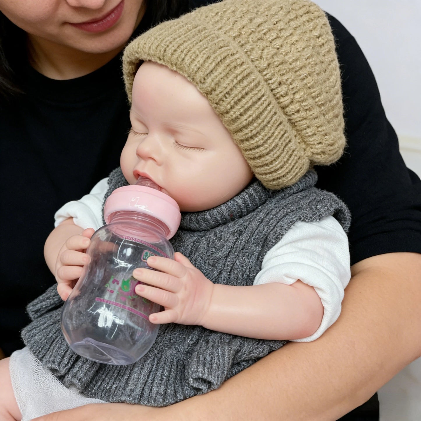 20 Inch Full Body Silicone Doll Reborn Baby Doll Noah Handmade Lifelike Doll With Feeding Bottle