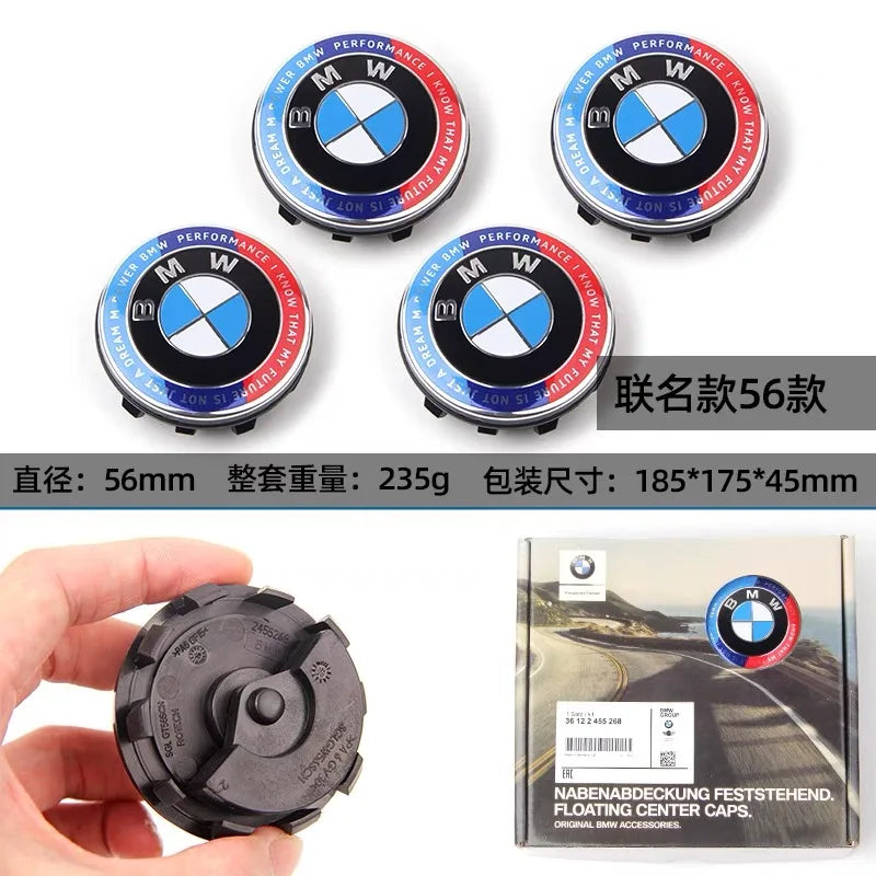 Original BMW 56/68mm Magnetic Suspension Hub Cover for 1 3 5 7 Series X1 X3 X5 - Tire Center Symbol 50th Anniversary Edition