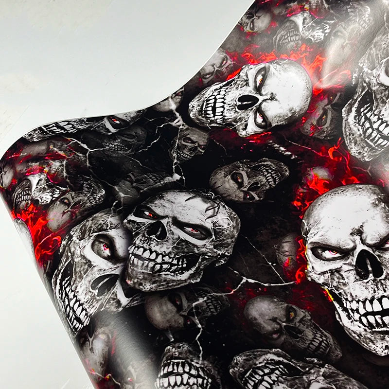 Skull Sticker Bomb Graffiti PVC Vinyl Wrap Film With Air Release Self Adhesive DIY Car Motorcycle  Furniture Decoration Sticker