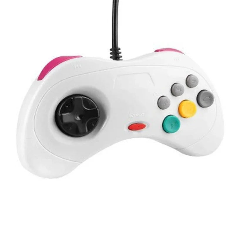 USB Classic Wired Game Gamepad for Segas Saturn System Style for PC/ Mac Gaming Controller