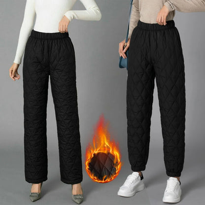 2025Women Winter Down Cotton Pants Large Size Thicked Thermal Quilted Cotton Trousers Middle Aged Elderly Mama Warm Pants M-3XL