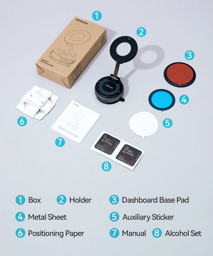 Joyroom Magnetic Car Phone Holder 360° Rotatable Suction Cup Phone Mount For Dashboard/Windshield For iPhone 4.7-7.0'' Phones