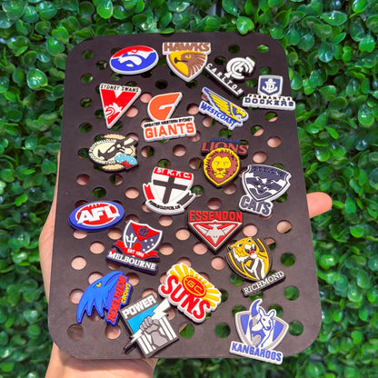 19-100pcs AFL Teams Australia Shoe Buckle Sandals DIY Accessories PVC Shoes Charms Clogs Pins Decor Kids Man Party Gift