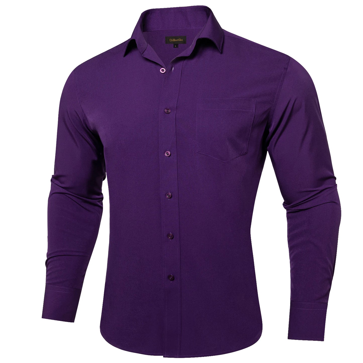 Solid Men Shirts Long Sleeve Cotton Polyester Blue Green Yellow Classic Basic Casual Slim Business Office Shirts Clothes