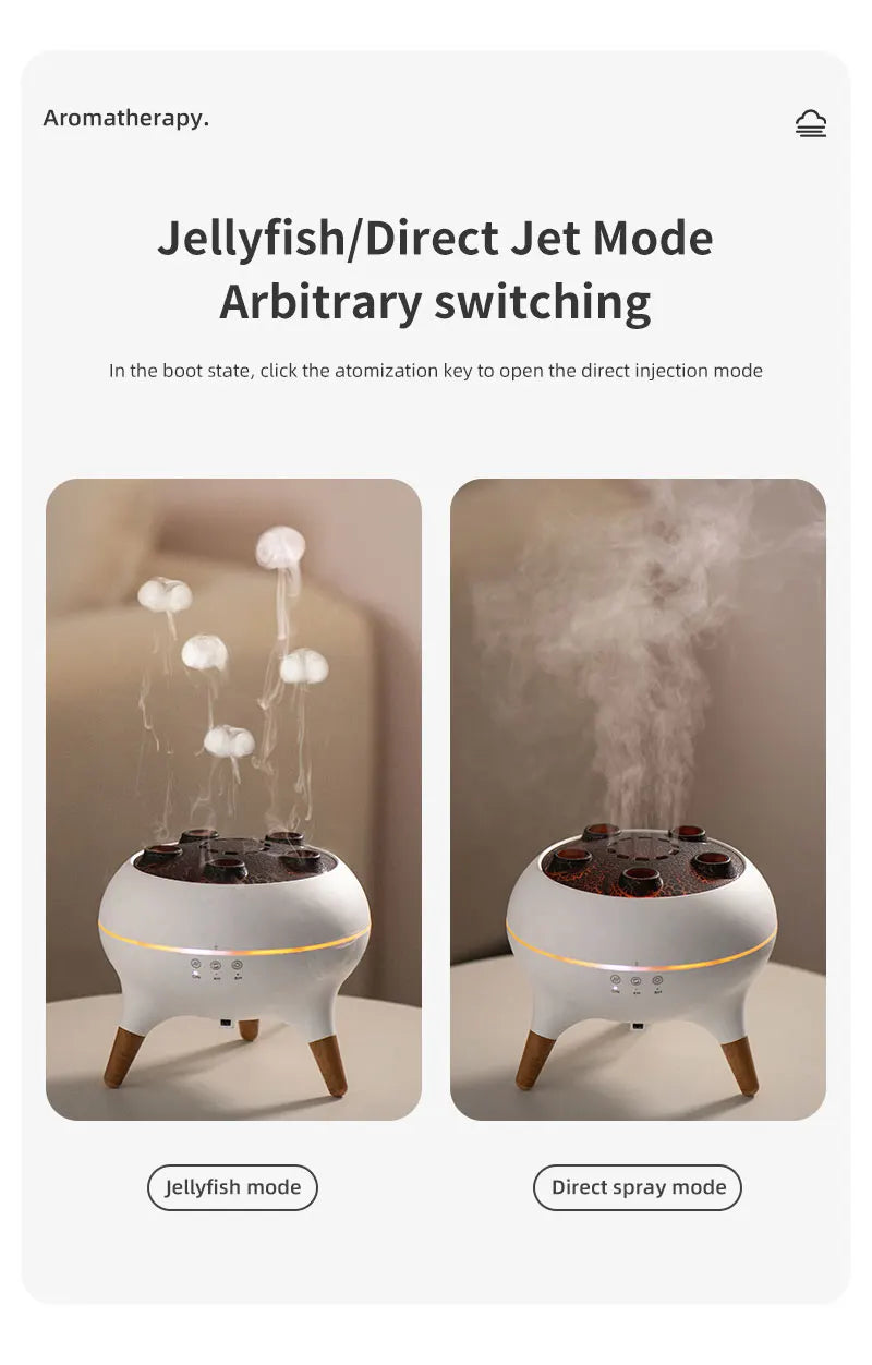 Jellyfish Aroma Humidifier Aromatherapy Diffuser Creative Ultrasonic Essential Oil Diffuser Remote Control Mist Humidifier