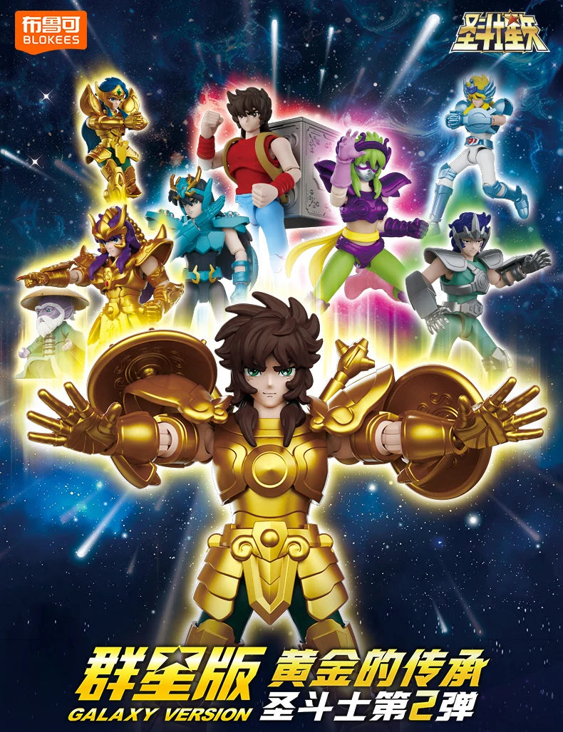 Original Blokees Gold Saint Action Figure Champion Saori Kido Seiya Mu Aiolia Assembly Figure Children Toys Birthday Gift